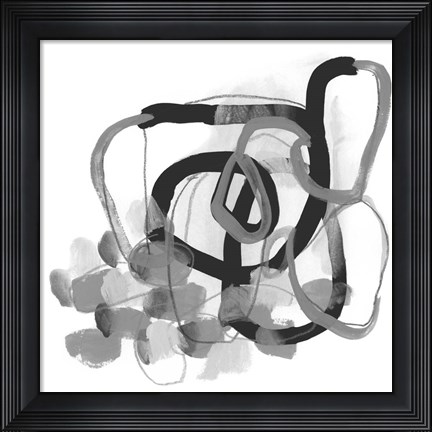 Framed Black &amp; Grey Pendulum II Print