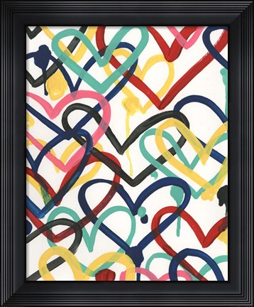 Framed Heart Scribbles II Print