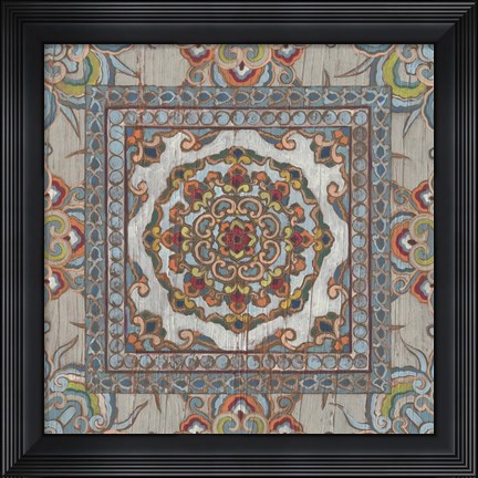 Framed Boho Textile I Print