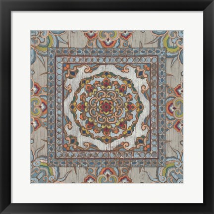 Framed Boho Textile I Print