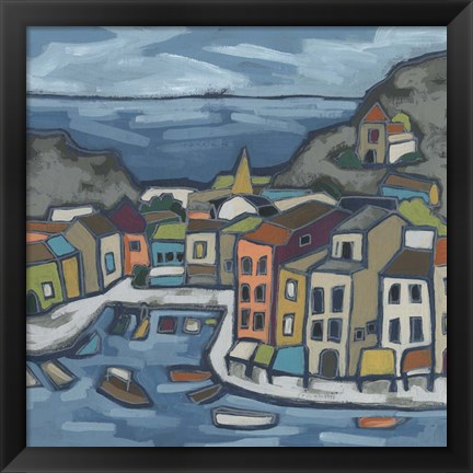 Framed Mosaic Harbor II Print