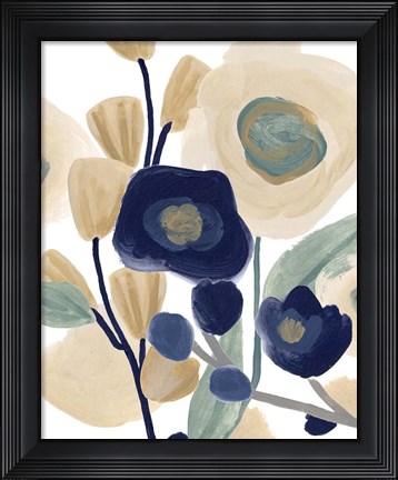 Framed Blue Poppy Cascade I Print
