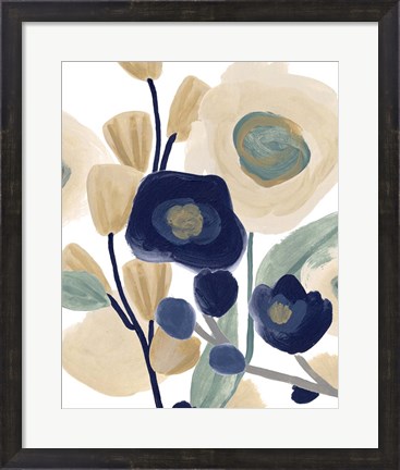 Framed Blue Poppy Cascade I Print