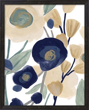 Framed Blue Poppy Cascade II Print