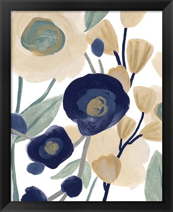 Framed Blue Poppy Cascade II Print