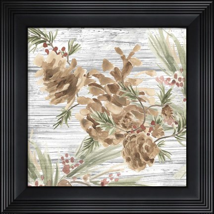 Framed Pinecone Lodge III Print