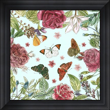 Framed Circular Butterfly I Print
