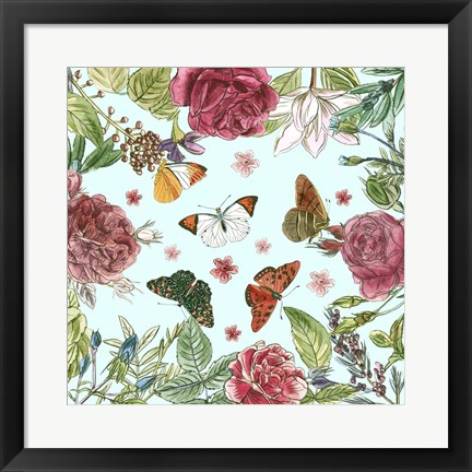 Framed Circular Butterfly I Print