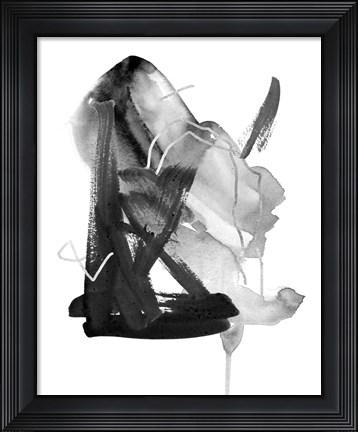 Framed Black &amp; Grey Collide II Print