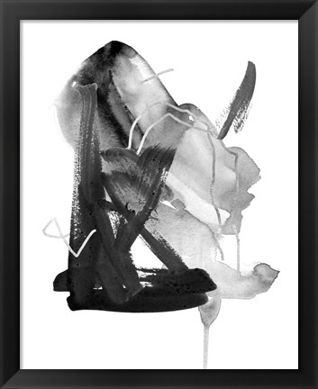 Framed Black &amp; Grey Collide II Print