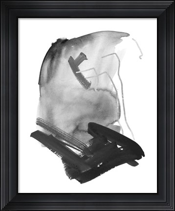 Framed Black &amp; Grey Collide IV Print