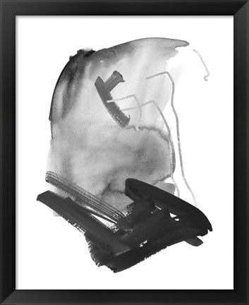 Framed Black &amp; Grey Collide IV Print