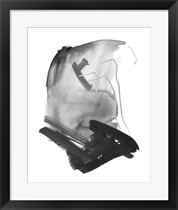 Framed Black &amp; Grey Collide IV Print