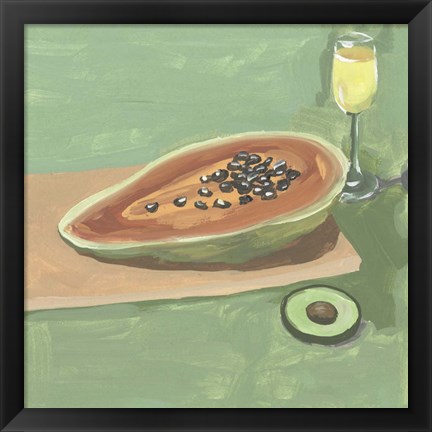 Framed Still Life with Papaya II Print