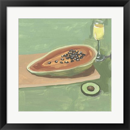 Framed Still Life with Papaya II Print
