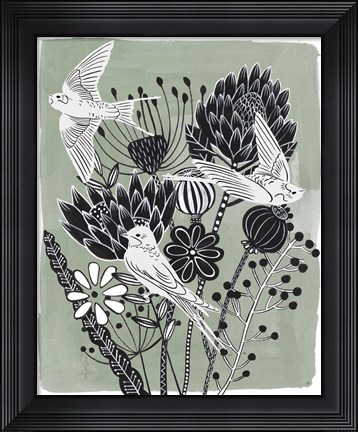 Framed Swallow Dance I Print