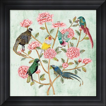Framed Minty Chinoiserie II Print