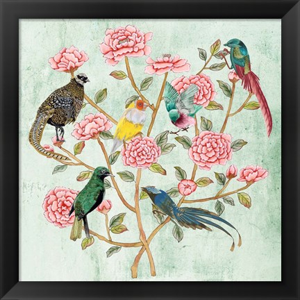 Framed Minty Chinoiserie II Print