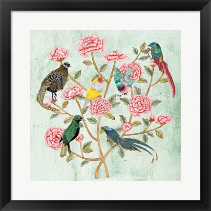 Framed Minty Chinoiserie II Print