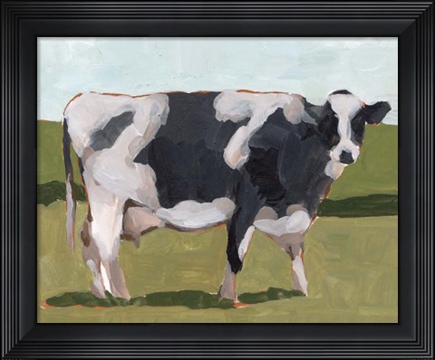Framed Cow Portrait I Print