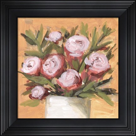 Framed Vase &amp; Roses II Print