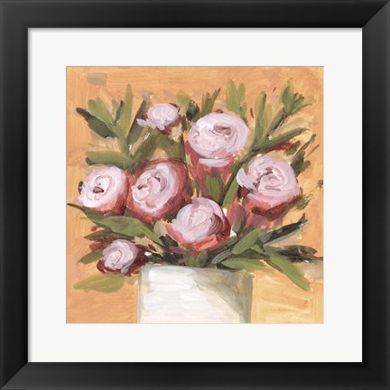 Framed Vase &amp; Roses II Print