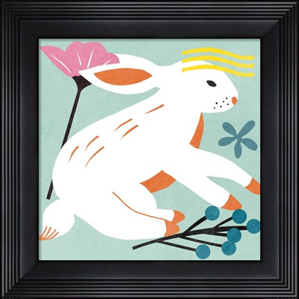 Framed Easter Bunnies III Print