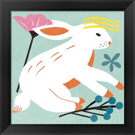 Framed Easter Bunnies III Print
