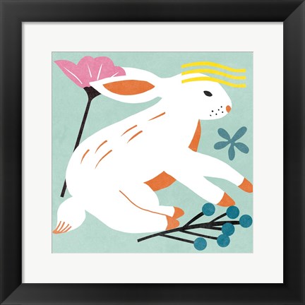 Framed Easter Bunnies III Print