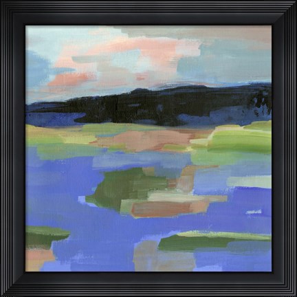 Framed Blue Landing I Print