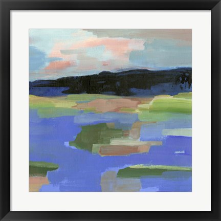 Framed Blue Landing I Print