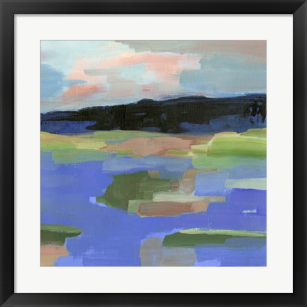 Framed Blue Landing I Print