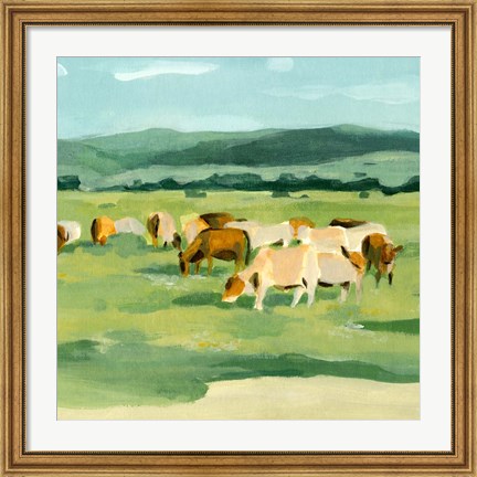 Framed Rural Fields I Print