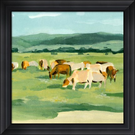 Framed Rural Fields I Print
