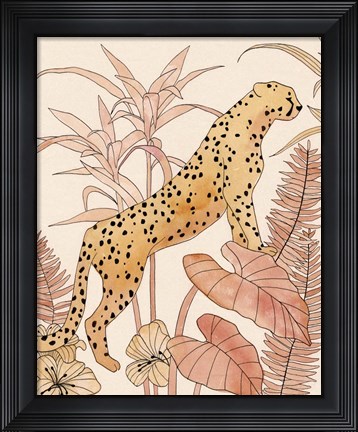 Framed Blush Cheetah II Print