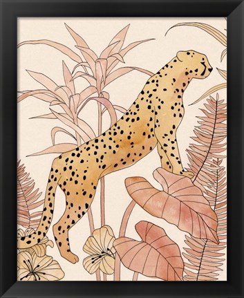 Framed Blush Cheetah II Print