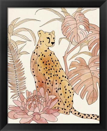 Framed Blush Cheetah III Print