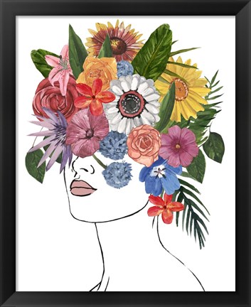 Framed Flower Lady I Print