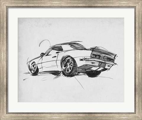 Framed Classic Car Sketch II Print