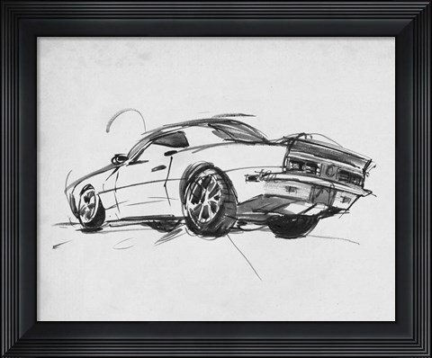 Framed Classic Car Sketch II Print