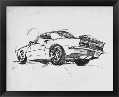 Framed Classic Car Sketch II Print