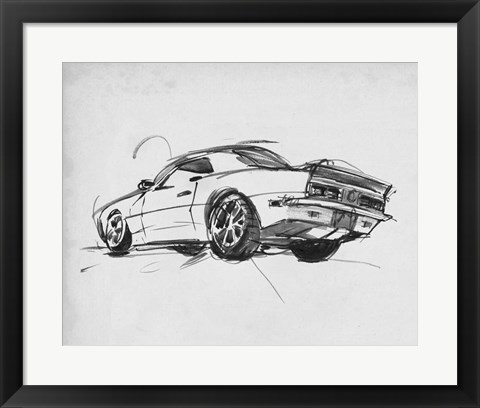 Framed Classic Car Sketch II Print