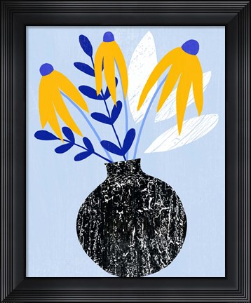 Framed Ruffled Vase I Print