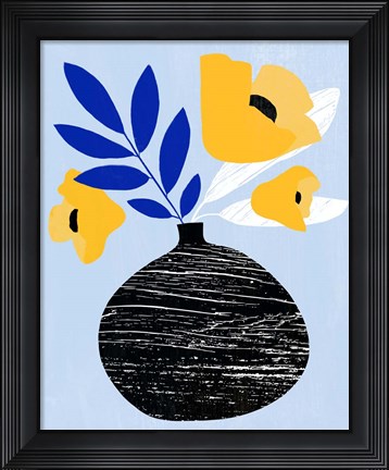 Framed Ruffled Vase IV Print