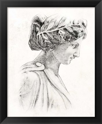 Framed Greek Statue I Print