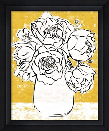 Framed Golden Peony I Print