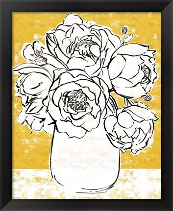 Framed Golden Peony I Print