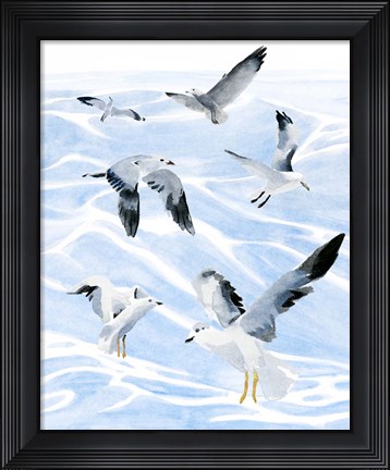 Framed Seagull Soiree I Print