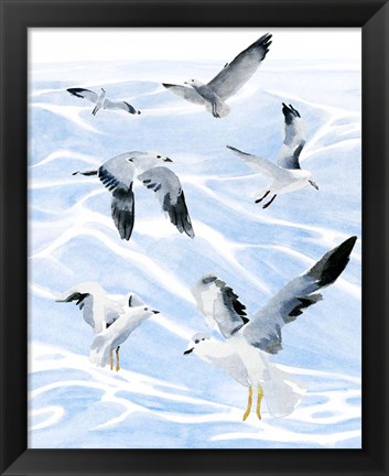 Framed Seagull Soiree I Print