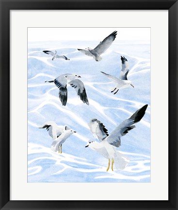 Framed Seagull Soiree I Print